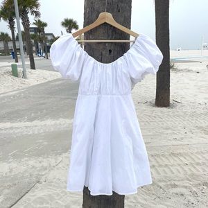 Abercrombie White Puff Sleeve Dress